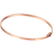 潮宏基 CHJ JEWELLERY 环扣相依系列至简 18K金玫瑰金彩金手镯女款 SDK30001788