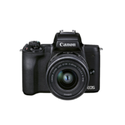 PLUS会员：Canon 佳能 EOS M50 Mark II APS-C画幅 微单相机 黑色 EF-M 15-45mm F3.5 IS STM 变焦镜头 单头套机