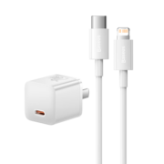倍思小酷苹果氮化镓充电器 iphone14快充套装20W充电头PD数据线 适用13/12ProMax手机Type-C插头iPad白