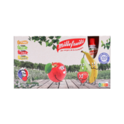 米莱菲（MILLEFRUITS）法国原装进口宝宝儿童100%纯果泥组合袋装水果泥西梅泥 苹果梨草莓香蕉果泥  12袋/1盒