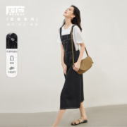 补贴购：DUIBAI 对白 女式吊带牛仔连衣裙 DDQ028B