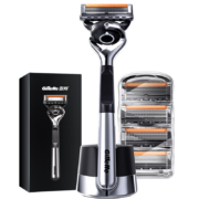 PLUS会员：Gillette 吉列 锋隐致顺手动剃须刀 1刀架+5刀头+磁力底座（赠 须泡50g*2+洁面20g*3)