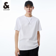 PLUS会员：JACK&JONES 杰克琼斯 男士胶印休闲T恤 223101070