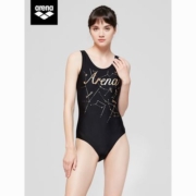 arena阿瑞娜连体三角泳衣女印花抗氯泳装ins风温泉游泳衣遮肚显瘦