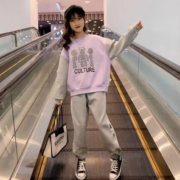 PLUS会员！PAPIBEAR 啪吡熊女童运动卫衣两件套