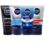 妮维雅（NIVEA）男士洗面奶控油抗痘洁面泥控油深度清洁学生护肤50g*2瓶