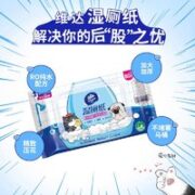 Vinda 维达 湿厕纸家庭装80片*6包湿巾 山茶花精华（3件赠送迷你小包便携湿厕纸7片*8包）