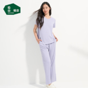 松山棉店 舒爽罗纹无感女士家居服套装