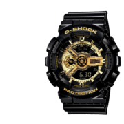 卡西欧（CASIO）黑金手表 G-SHOCK黑武士防水防震双显大表盘运动男表 GA-110GB-1A经典黑金