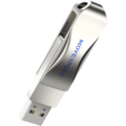 移速（MOVE SPEED）128GB USB3.1 U盘 灵速pro系列 银色 读速150MB/s 360度旋转 金属u盘 车载电脑通用优盘