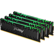 金士顿 (Kingston) FURY 128GB(32G×4)套装 DDR4 3200 台式机内存条 Renegade叛逆者系列 RGB灯条 骇客神条