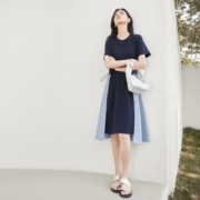 补贴购：DUIBAI 对白 女式短袖连衣裙 DDQ056O