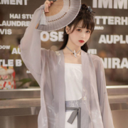 池夏织梦:白如墨 宋制飞机袖短衫宋裤 原创改良汉服女夏季中国风