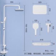 SSWW 浪鲸 088A-WH4-1 四功能钢琴按键淋浴花洒套装