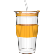 京喜小程序：LOVWISH 乐唯诗 吸管杯 450ml 透明黄圈