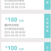 促销活动：八喜 满199减100/满299减150/满399减200元半价券