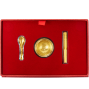 PLUS会员：CHJ JEWELLERY 潮宏基 金碗筷勺3件套 QVG30000154