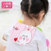 洁丽雅吸汗巾婴儿童纯棉幼儿园男女宝宝隔汗巾全棉4层垫背巾5条装