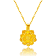 京东百亿补贴：China Gold 中国黄金 女士足金莲花项链 A1182S031H30