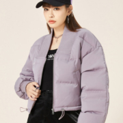 A21 加厚时尚短款外套V领保暖工装棉服女装