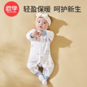 OUYUN 欧孕 婴儿连体衣春秋装宝宝长袖早秋衣服新生儿哈衣爬服 莱恩小鹿 73CM