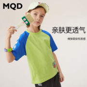 MQD 男童款纯棉卡通插肩袖T恤