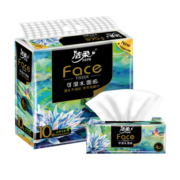 洁柔抽纸 油画Face加厚4层80抽面巾纸*10包 柔软亲肤 大气典雅