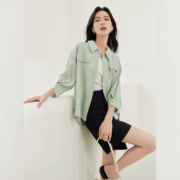21日10点：DUIBAI 对白 女式七分袖衬衫 DDH005T