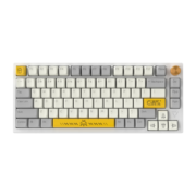 黑爵（AJAZZ） AK816三模热插拔机械键盘 GASKET结构 81键 MDA键帽 RGB灯光 佳达隆G黄pro 白色