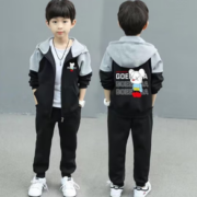 PLUS会员！PAPIBEAR 啪吡熊  男童连帽开衫卫衣套装