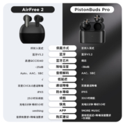 万魔(1MORE) 降噪蓝牙耳机入耳式 omthing AirFree 2真无线耳机 杆状TWS耳机 苹果安卓通用 EO006星夜黑