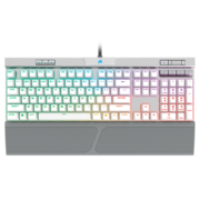 美商海盗船 (USCORSAIR) K70 RGB MK.2 机械键盘 有线键盘 游戏键盘 全尺寸 RGB PBT键帽 白色 樱桃银轴