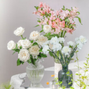 REFLOWER 花点时间 玫瑰10枝+康乃馨10枝+六出20枝 72小时发货