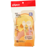 贝亲(Pigeon)婴儿餐具套装(辅食碗(2只装) 带盖子+勺子(2只装)+收纳盘+托盘)宝宝儿童餐具 6个月以上 DA40