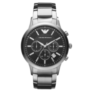 安普里奥·阿玛尼（Emporio Armani）手表男 多功能三眼计时钢带石英时尚男表七夕情人节礼物AR2434