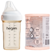 HEGEN新生儿奶瓶ppsu240ml宽口径耐摔防胀气多功能奶瓶原装进口 240ml（自带2段奶嘴）+2段奶嘴