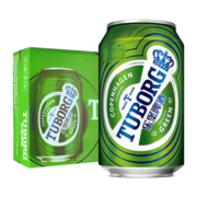 乐堡（Tuborg）啤酒 淡味型精选麦芽 拉格 清爽 源自丹麦1880 330ml*24罐 整箱装