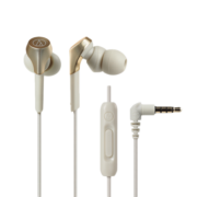 铁三角（Audio-technica） CKS550XIS 重低音 手机通话 入耳式耳机【带麦克风】 香槟金色