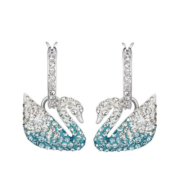 Swarovski 施华洛世奇 ATTRACT梦幻之环渐变蓝天鹅耳环 礼物女轻奢饰品