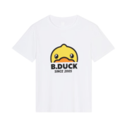 B.Duck小黄鸭童装儿童T恤男童短袖夏装新款女童上衣潮 白色（BF2301080） 105cm