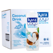 KARA椰子汁饮料1L*12 整箱印尼进口椰肉榨汁椰汁椰奶饮品