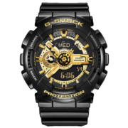 卡西欧（CASIO）【送礼推荐】手表g-shock黑金多功能防震防水运动男表节日礼物 黑金GA-110GB-1A