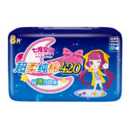 Plus会员、概率券：七度空间（SPACE 7）少女超薄 100%纯棉加量超特长夜用卫生巾 420mm*8片