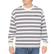 L码！Alpha Industries 阿尔法 男士纯棉口袋条纹长袖T恤TC1548  直邮含税到手￥120.36