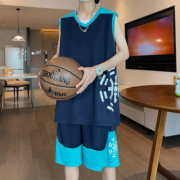 青少年夏季背心短裤篮球服套装男初中高中学生运动服大童夏装球衣