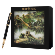 英雄（HERO）钢笔礼盒 签字笔 商务送礼定制刻字 男女生日毕业礼物练字套装 魅影黑耀金墨水笔+万里长城礼盒