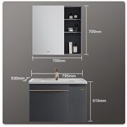 JOMOO 九牧 英格系列 A2402-119T-2 现代风浴室柜套装 深海蓝 80cm
