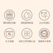 九阳（Joyoung） 电饭煲家用4L电饭锅智能预约煲汤22分特快饭煮米饭柴火饭焖炖可做蛋糕5-8人 F504【4L大容量22分钟特快饭】