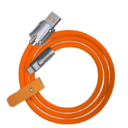 熙纯type-c数据线安卓华为红小米荣耀适用快充手机充电线USB120W6a车载充电器二合一 橙色Type-c 120W快充线 1米
