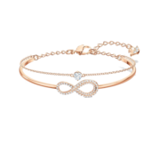 SWAROVSKI 施华洛世奇INFINITY无限爱意双搭 镀玫瑰金色女手链手镯5518871 进口超市